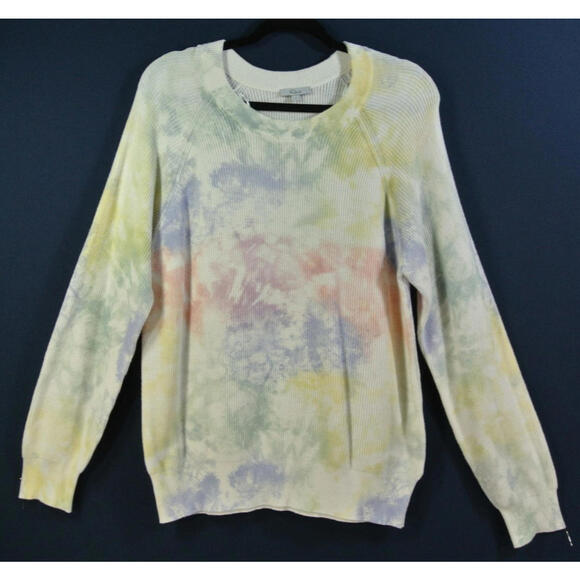 NEW, Rails Venus Rainbow Tie Dye Cotton/ Cashmere Pullover Sweater L #T055 - Picture 1 of 6